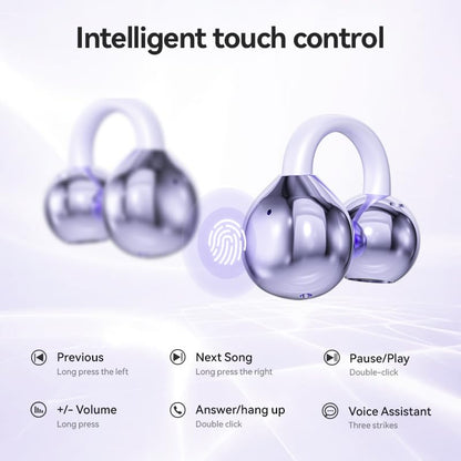 Ear Clip Earbuds Mini Open Ear Headphones Bone Conduction Earphones， True Wireless Bluetooth Headphones for Sport Workout Driving Walking Running Compatible with iPhone Android