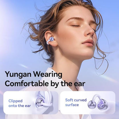 Ear Clip Earbuds Mini Open Ear Headphones Bone Conduction Earphones， True Wireless Bluetooth Headphones for Sport Workout Driving Walking Running Compatible with iPhone Android