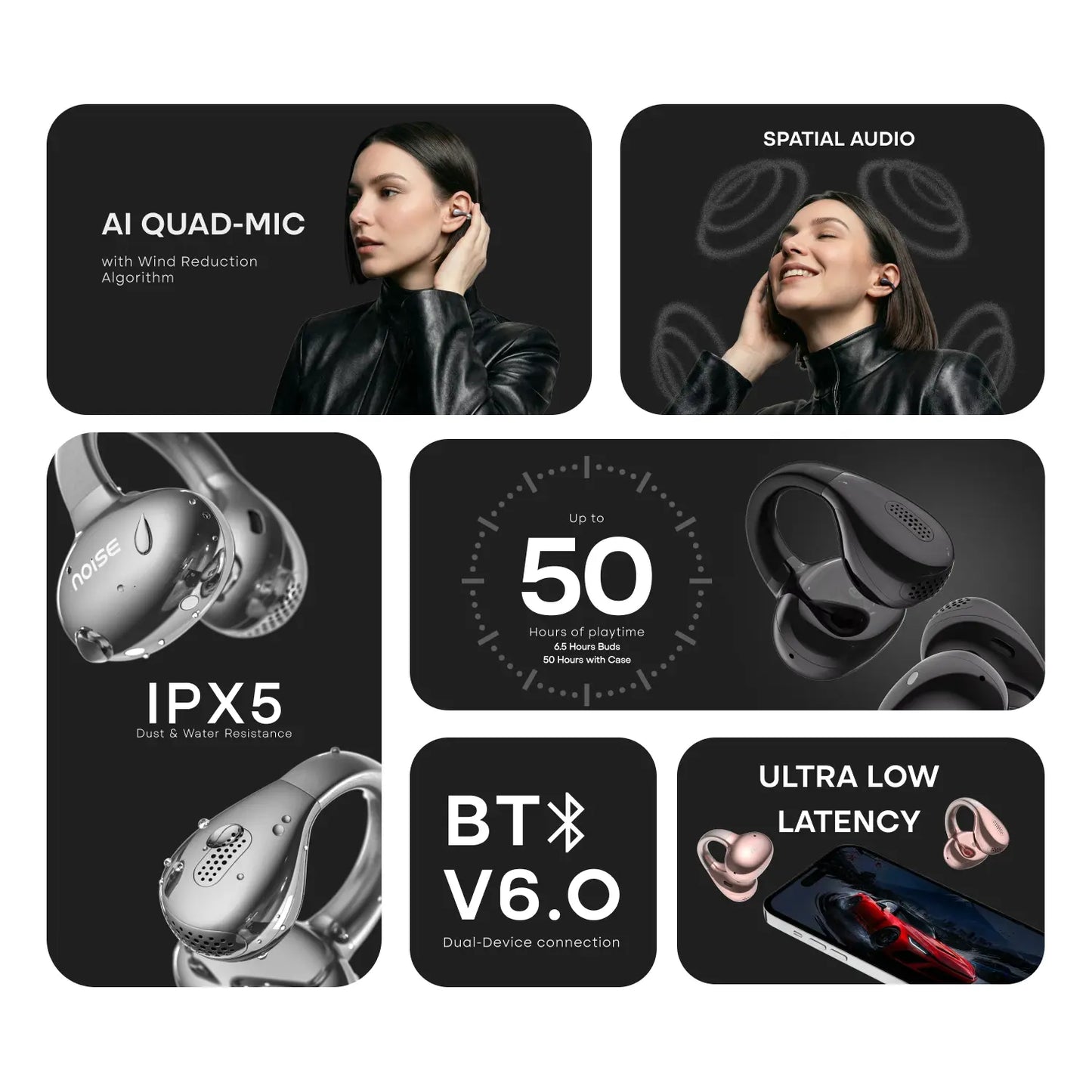 Air Clips Pro / Spatial audio, 50 hours playtime, BT 6.0