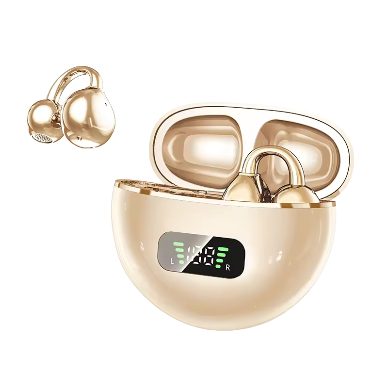 Ear Clip Earbuds Mini Open Ear Headphones Bone Conduction Earphones， True Wireless Bluetooth Headphones for Sport Workout Driving Walking Running Compatible with iPhone Android