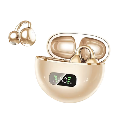 Ear Clip Earbuds Mini Open Ear Headphones Bone Conduction Earphones， True Wireless Bluetooth Headphones for Sport Workout Driving Walking Running Compatible with iPhone Android